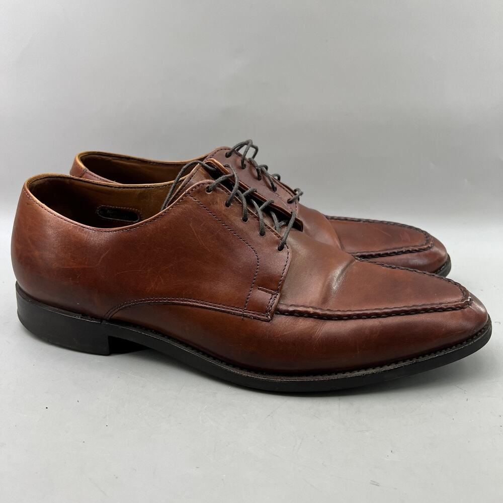 Allen Edmonds Powell Derby Shoes Men Size 11 Brown Leather Split Toe Oxford USA